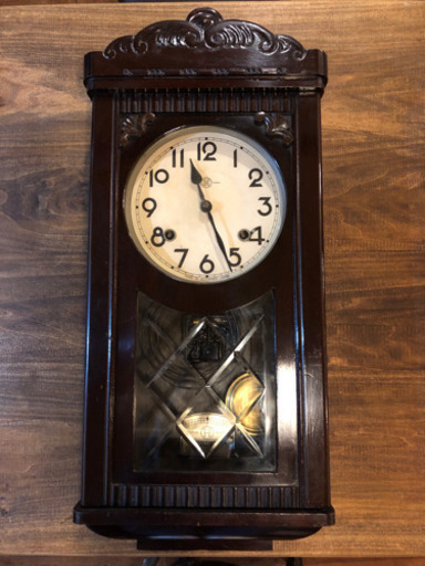 昭和レトロ Hibino柱時計 ゼンマイ時計 巻き時計 振り子時計 ヒビノ トレードマーク すずきうさぎ 航空公園の時計 掛け時計 の中古あげます 譲ります ジモティーで不用品の処分