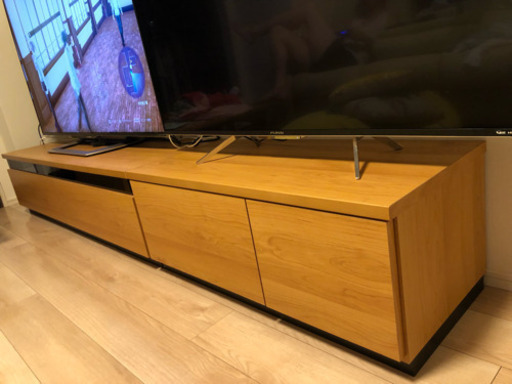 天然木テレビボード150+90