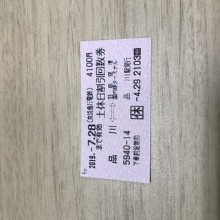 京急 品川-羽田空港 休日回数券 410円区間を1枚200円