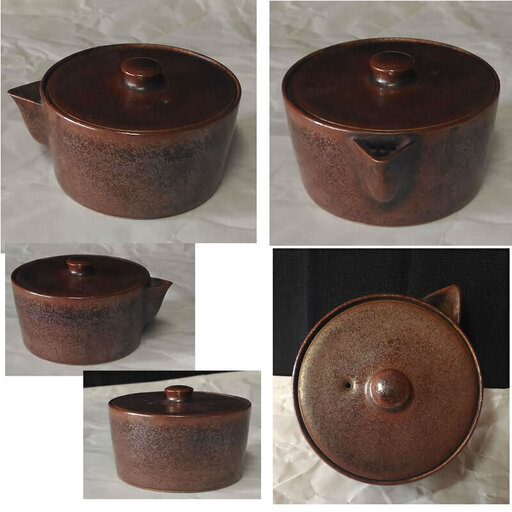 c052 平安 丹祐 宝瓶 柿釉 ミニ宝瓶 共箱 煎茶道具 茶道具