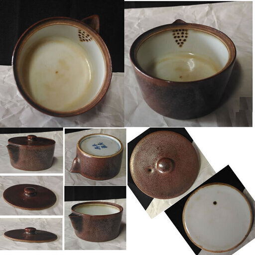 c052 平安 丹祐 宝瓶 柿釉 ミニ宝瓶 共箱 煎茶道具 茶道具