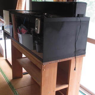 120cm　アクリル水槽　木製台付　サービス品あり