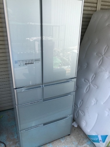 □HITACHI/日立 6ドア620Ｌノンフロン冷凍冷蔵庫 R-X6200D(XS) 電動冷蔵室ドア/電動引き出し/10年製