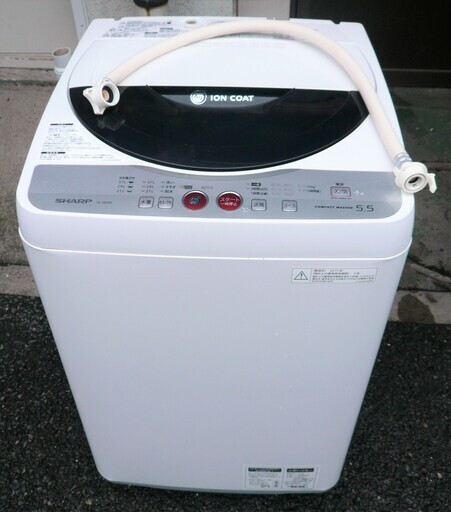 ☆シャープ SHARP ES-GE55K-B 5.5kg 風乾燥機能搭載全自動洗濯機◆少ない水でしっかり洗える