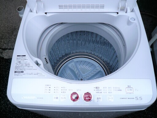 ☆シャープ SHARP ES-GE55K-B 5.5kg 風乾燥機能搭載全自動洗濯機◆少ない水でしっかり洗える