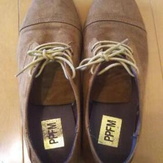 茶、黒の2足セット。PPFM製スエード風合皮靴。