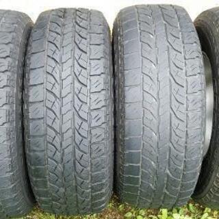 (値下げ)タイヤ＆社外アルミ4本セット） 16×8J +10 PCD139.7 6H GEOLANDAR A/T-S 265/70R16【引き取り限定】