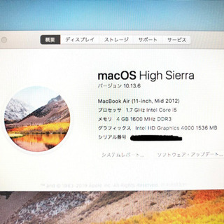キャンセル戻り Mac Book Air（Mid）2012