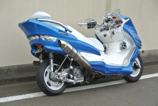 【YAMAHA マジェスティ】ブルー×ホワイトカラー！！夏仕様フルカスタム！！ YAMAHA マジェスティ】ブルー×ホワイトカラー！！夏仕様フルカスタム