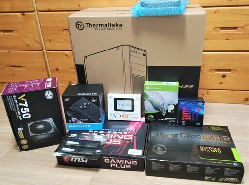 デスクトップ 高性能 PC スリーブケーブル仕様  i7 8700K GTX1070 Blu-ray SSD HDD win10