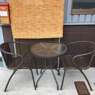 Bf02 ラタン調ガーデン３点セットガーデン テーブル セット ガーデンチェア 株 Neostage 石清水八幡宮のテーブル その他 の中古あげます 譲ります ジモティーで不用品の処分
