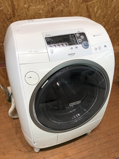 【管理KRS105】HITACHI 2009年 ビッグドラム ドラム洗濯乾燥機 BD-V1100R