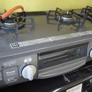 札幌 美品 2017年製 リンナイ プロパンガステーブル LP KGM33NDG 調理