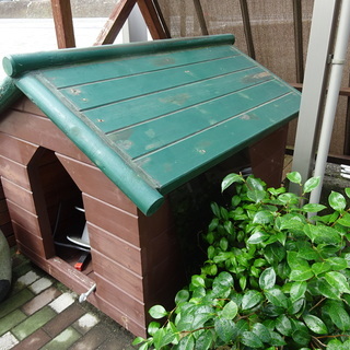 ログハウス使用の大型犬の犬小屋
