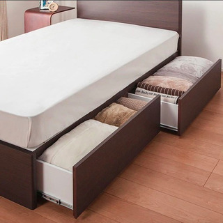 【値下げ！】セミダブルベッド | 大収納引き出し | ホテル専用マットレス付き｜保証期間内
