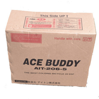 ACE BUDDY 折りたたみ自転車 未使用品 グリーン×ブラウン 6段変速 20 ...