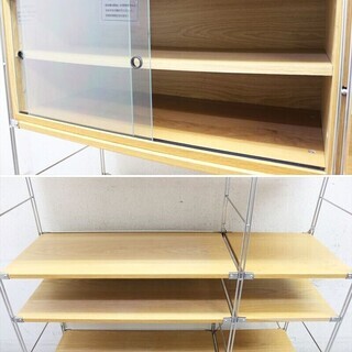 ユニットシェルフ 無印良品 ステンレス オーク ボックス ガラス引き戸 W125 D40 H176cm 341nu ひまわり 吉野町の収納家具 棚 シェルフ の中古あげます 譲ります ジモティーで不用品の処分