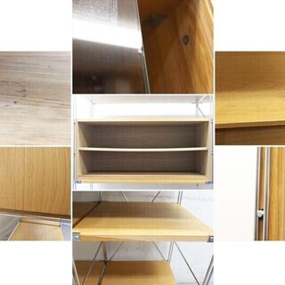 ユニットシェルフ 無印良品 ステンレス/オーク ボックス・ガラス引き戸