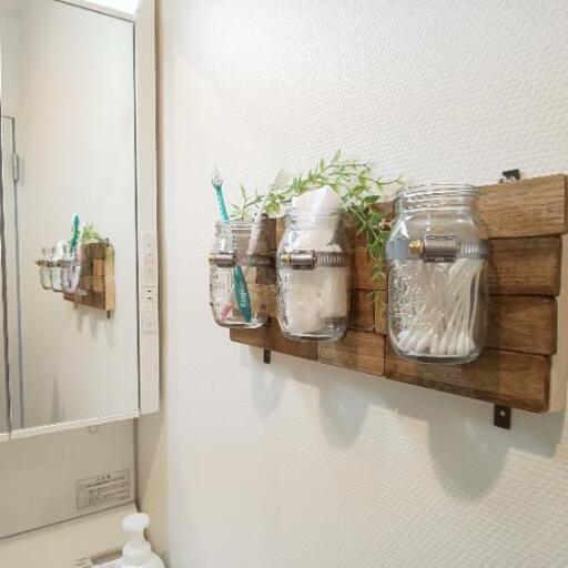 3つのかわいいビン付きレンガ風ウォールラック eym-gourmet.com