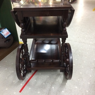 ☆来店限定☆ ビンテージ調バタフライテーブルワゴン ダークブラウン