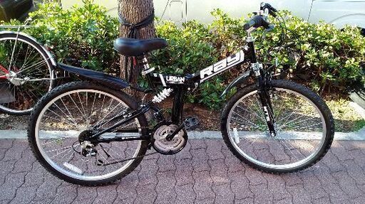 超美品☆☆Raychell[レイチェル]26吋 折り畳みMTB Wサス/18speed/ブラック