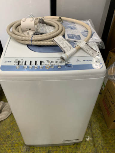 洗濯機 日立 2017年 ファミリーサイズ 家族用 NW-T73 7㎏洗い 風呂ホース未使用  川崎 SG