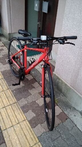 レッド クロスバイク アルミフレーム 700C SAKAMOTO]alr-on700c アルミフレームのクロスバイク 21speed/レッド