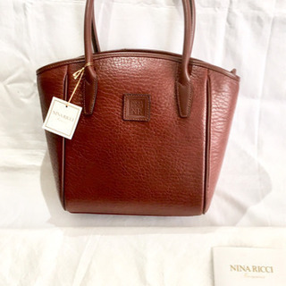 美品【NINA RICCI】ニナリッチ ハンドバッグ 皮 ブラウン 茶