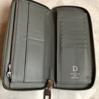 ルイヴィトン ラウンド 長財布 グレー 小物 中古品