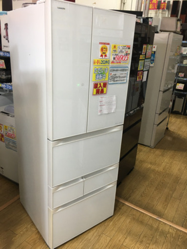 2013年製 TOSHIBA 東芝 VEGETA 556Lフレンチドア冷蔵庫 ガラス扉 GR-56FXV