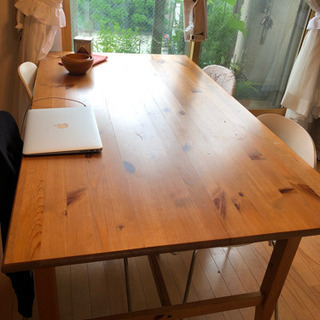 IKEA 伸縮性天然木ダイニングテーブルセット 取引終了