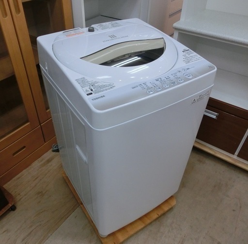 【販売終了しました。ありがとうございます。】TOSHIBA　5.0㎏　ステンレス槽　全自動洗濯機　AW-5G2　2015年製　中古品