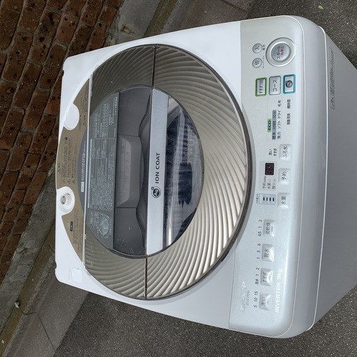 SHARPシャープ 全自動洗濯機 ES-GV90M AG+ 2013年製 9.0Ｋｇ