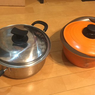 銀色の鍋(made in JAPAN、日本製)お譲りします（オレ...