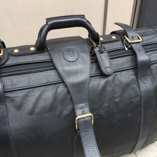 FENDI フェンディ ベカン ズッカ 黒レザー スーツケース 旅行バッグ アンティーク超特大 レア FENDI フェンディ ベカン ズッカ 黒レザー スーツケース 旅行バッグ