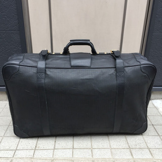 FENDI フェンディ ベカン ズッカ 黒レザー スーツケース 旅行バッグ アンティーク超特大 レア FENDI フェンディ ベカン ズッカ 黒レザー スーツケース 旅行バッグ