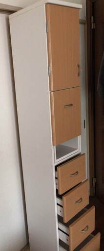 値下げタオルストッカー収納棚ナチュラル 白ランドリー洗面所スキマ収納タオル収納 Yacco 西鉄久留米の収納家具 ランドリー収納 の中古あげます 譲ります ジモティーで不用品の処分