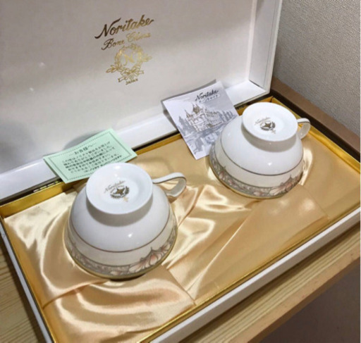 値下げ 箱入 未使用 古いノリタケ コーヒーカップ 2客 ながら くろ 森小路の食器の中古あげます 譲ります ジモティーで不用品の処分
