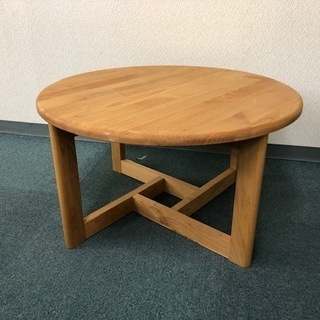 木製　丸形ローテーブル