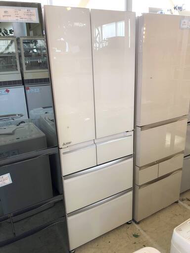《スマート大容量！》三菱◆2017年製 冷凍冷蔵庫 MR-WX47C-W 両開き 6ドア 白 ホワイト