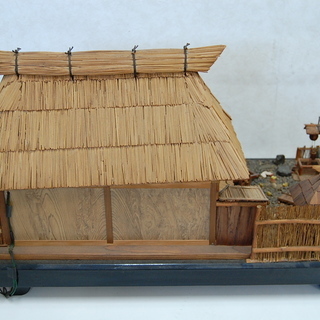 ジオラマ 古民家 藁葺き屋根 庭付き 模型 レトロ ☆ PayPay(ペイペイ