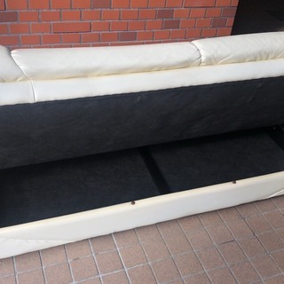 ソファーベッド アイボリー 少し汚れあり