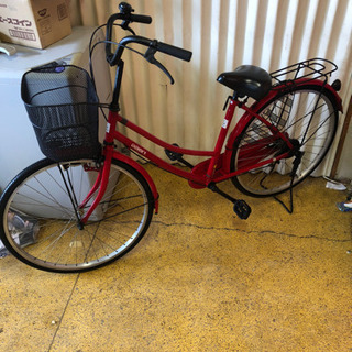 ママチャリ 自転車 26インチ 赤色 仕上がりました