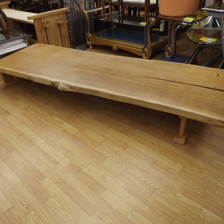 一枚板ダイニングテーブル 天然木 座卓テーブル 座椅子ダイニングテーブル  アイアンフレーム 座椅子×４ 幅：２２９ｃｍ 札幌 西岡店