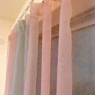 上品なグラデーションのレースのカーテン（2枚）