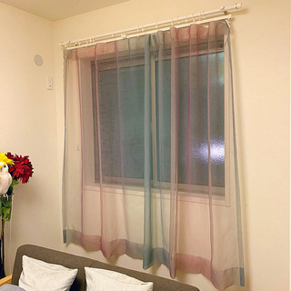 上品なグラデーションのレースのカーテン（2枚）