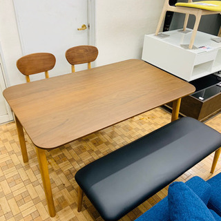 【ナフコ21スタイル】4人用ダイニングセット ベンチタイプ (幅135cm) ダイニングテーブル※69,800円で購入※