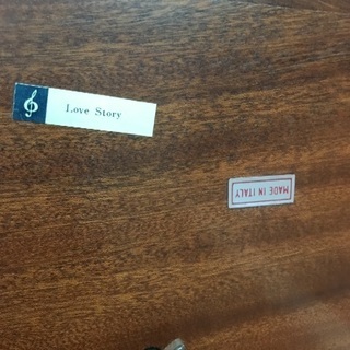 イタリア製 オルゴール付き 象嵌サイドテーブル