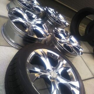 5本セットです！19インチメッキアルミホイール！5穴 PCD114