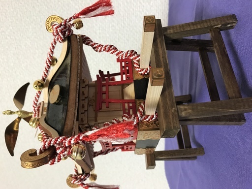 1/5江戸神輿黒塗紫房と1/10 ミニ神輿彩色済完成品セット | udaytonp